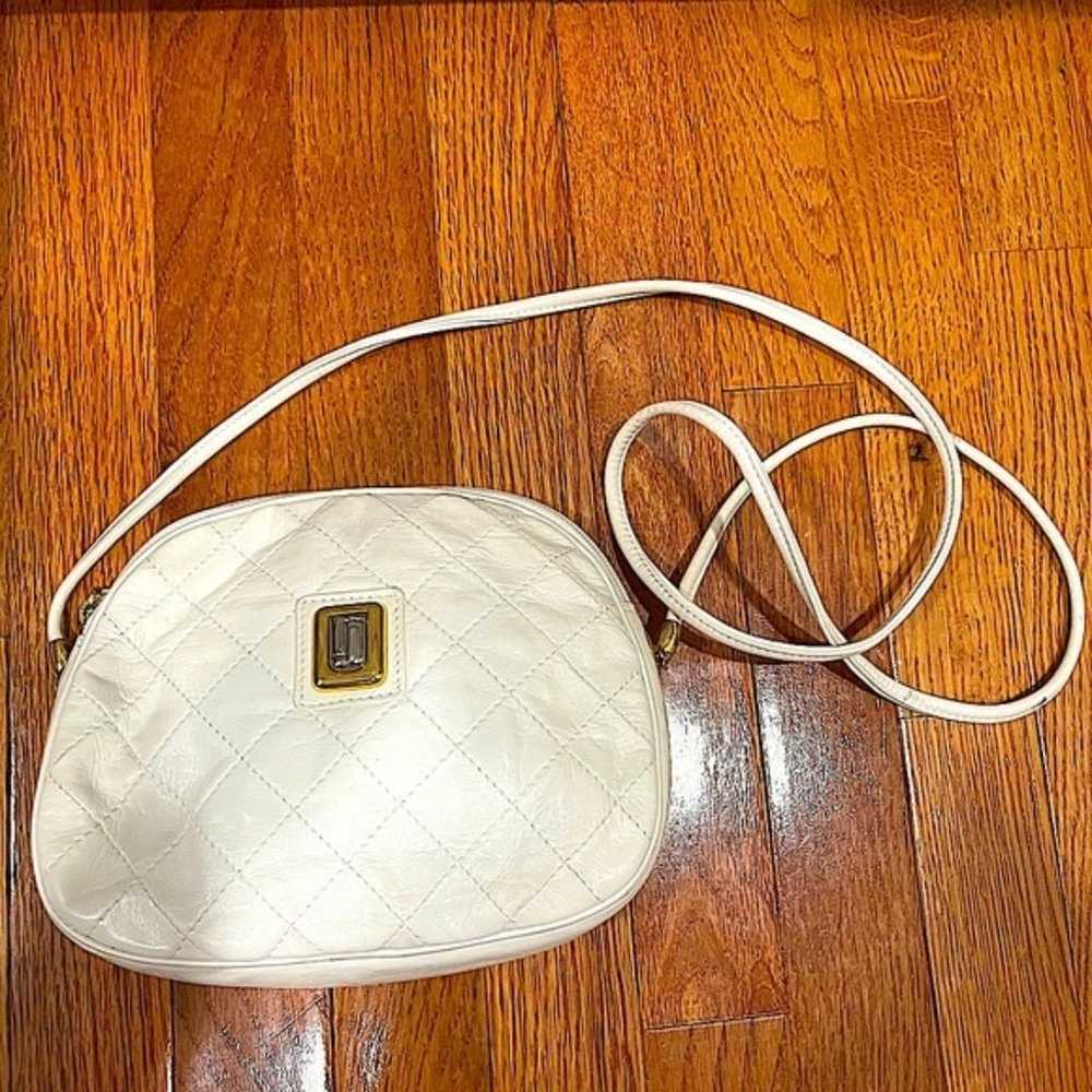 Vintage Judith Leiber Off White Quilted Leather C… - image 3