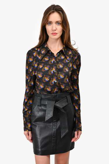 Smythe Black Multicolour Printed Button-Up Top Siz