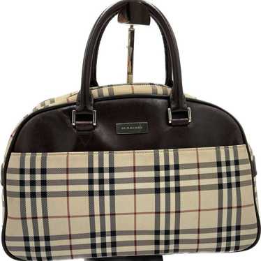 BURBERRY Nova Check Handbag Mini Boston Bag