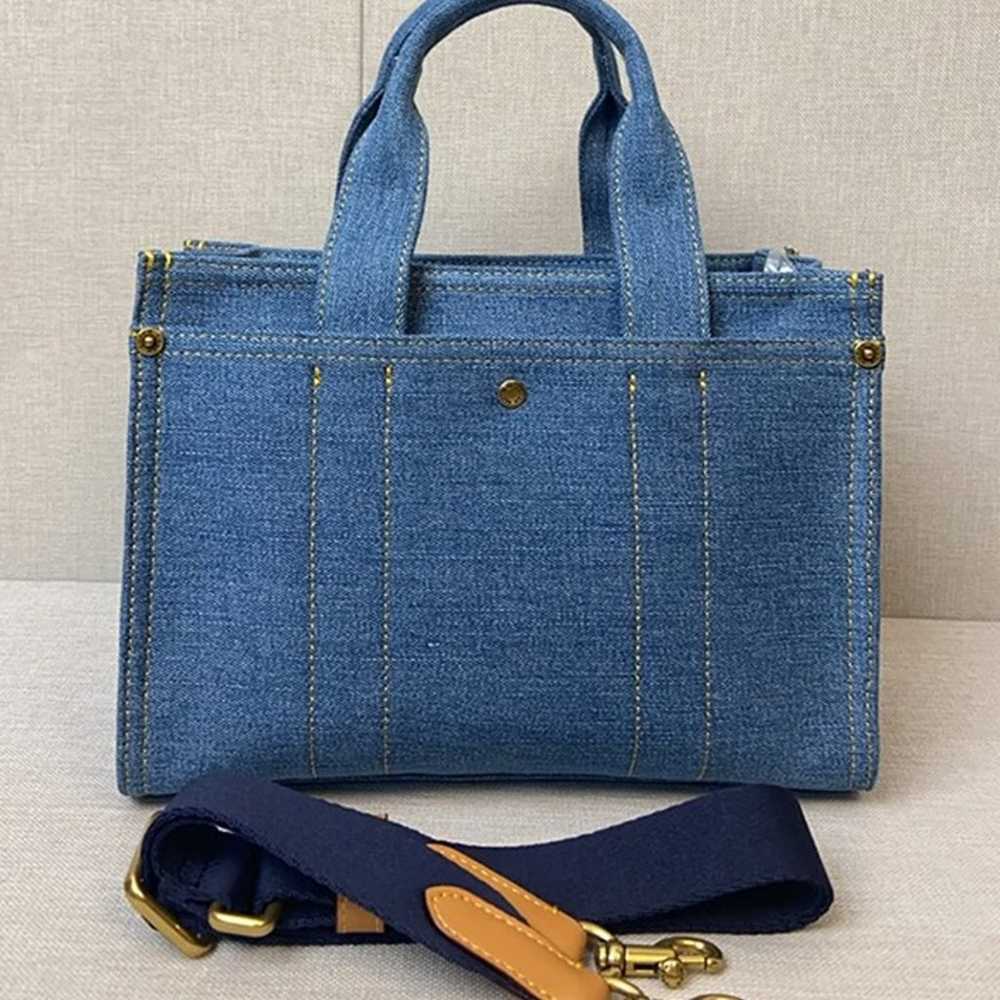 New COACH CR659 denim blue Coach Cargo tote shoul… - image 6