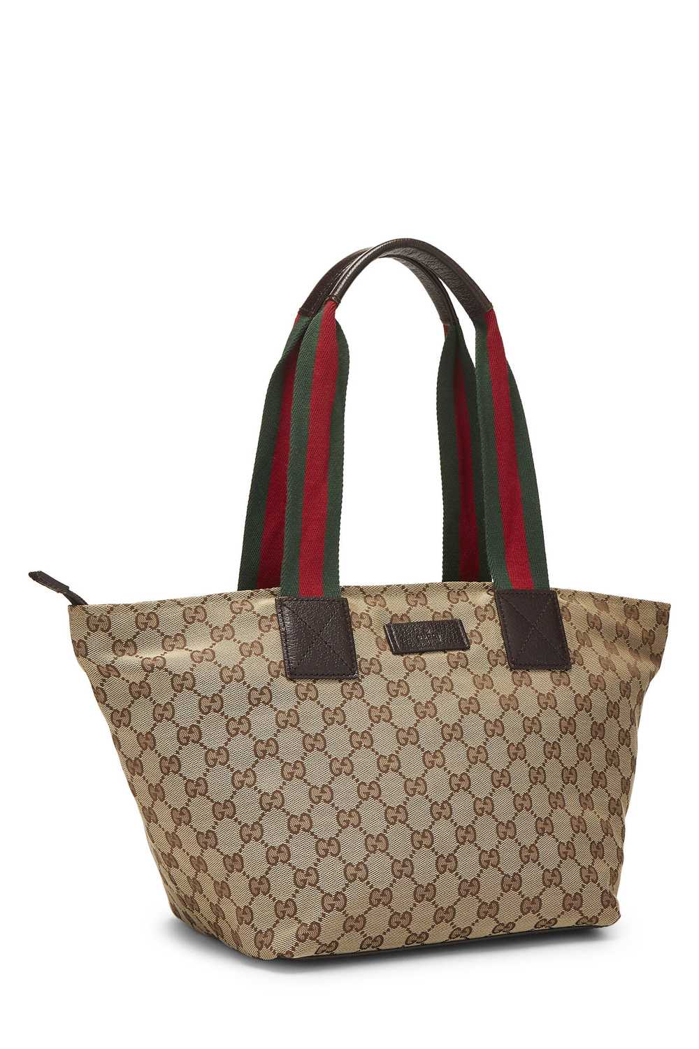 Original GG Canvas Web Soft Zip Tote Send in SMS … - image 2