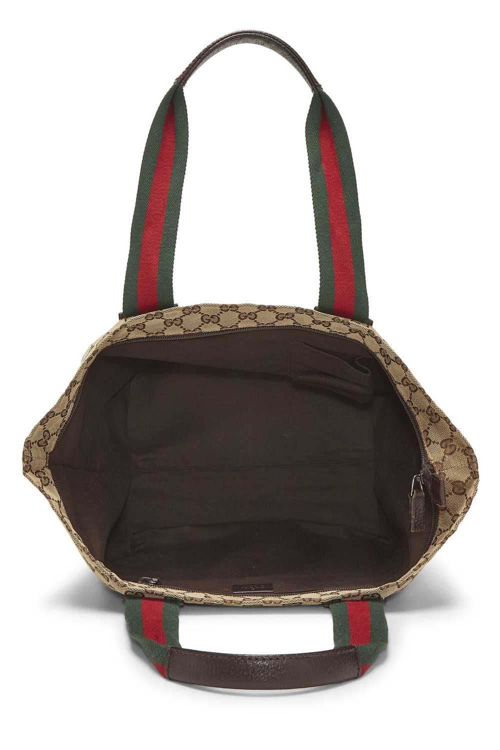 Original GG Canvas Web Soft Zip Tote Send in SMS … - image 6