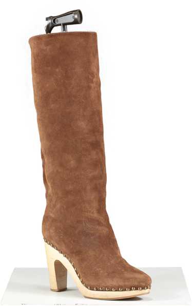 Alvaro Gonzalez Brown Suede Knee High Boots UK 5 … - image 1