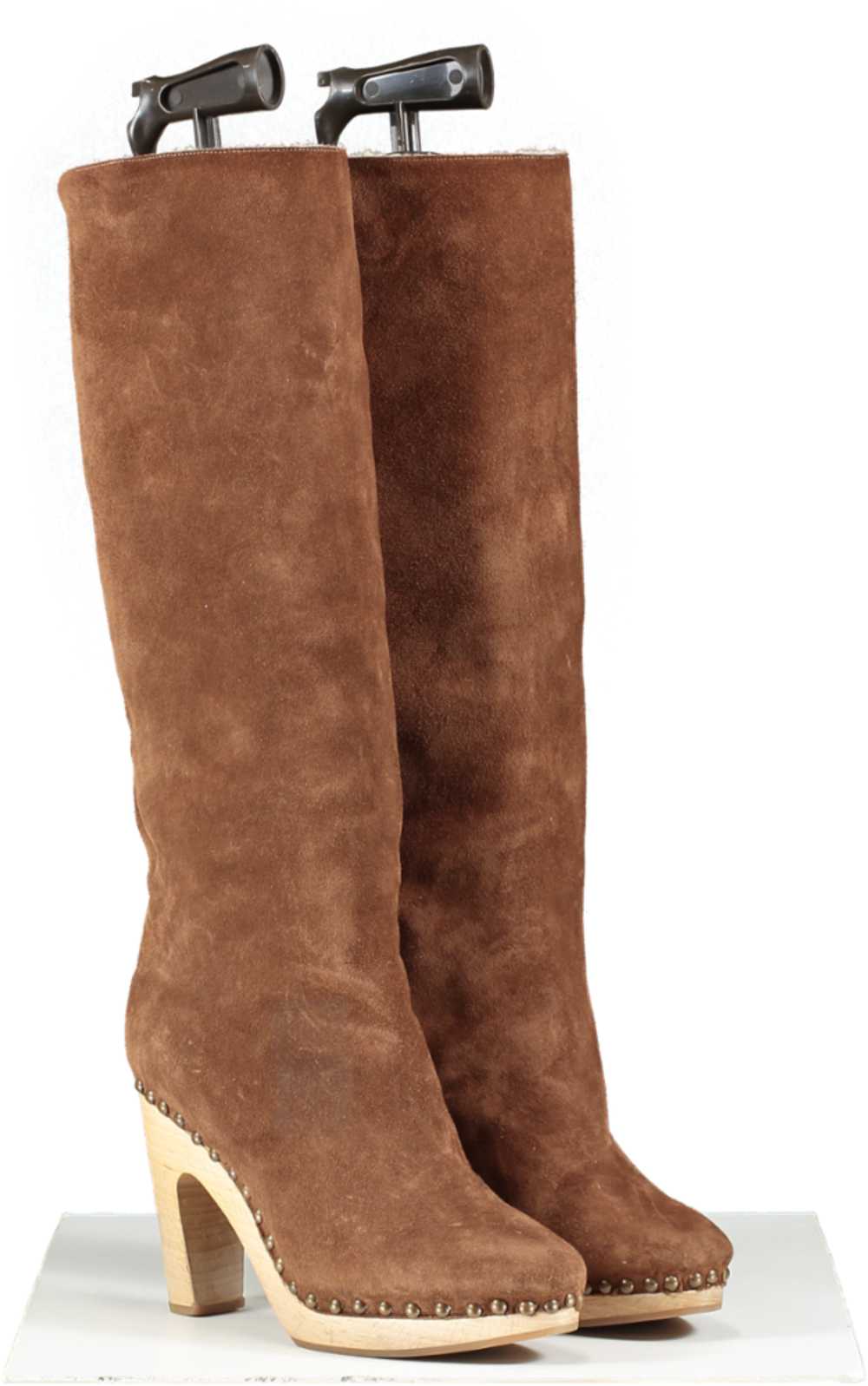 Alvaro Gonzalez Brown Suede Knee High Boots UK 5 … - image 2