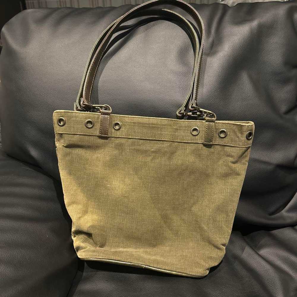 00's Y2K Fairy Grunge Olive Corduroy Shoulder Bag - image 3