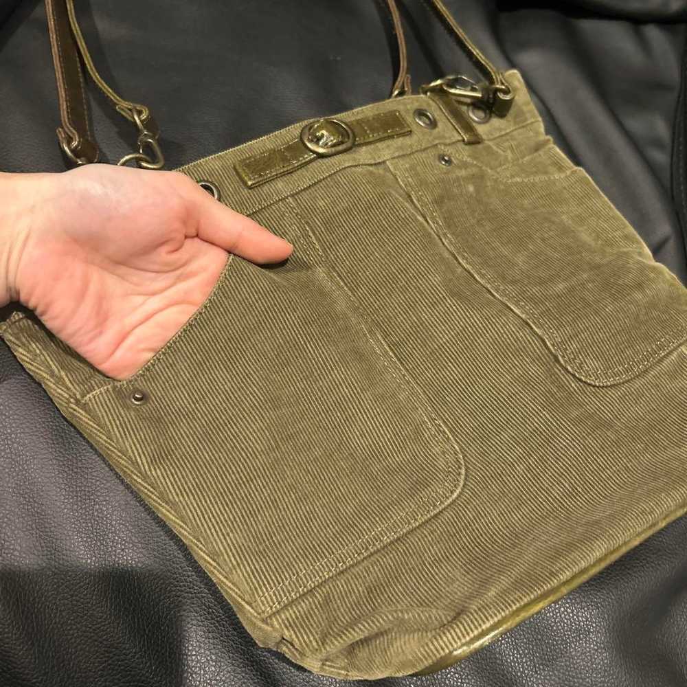 00's Y2K Fairy Grunge Olive Corduroy Shoulder Bag - image 6