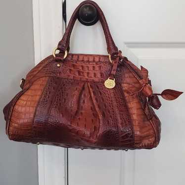 Brahmin Louise rose pecan croco handbag crocodile 