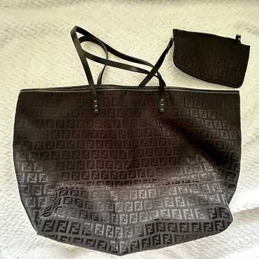 Fendi black tote canvas - image 1