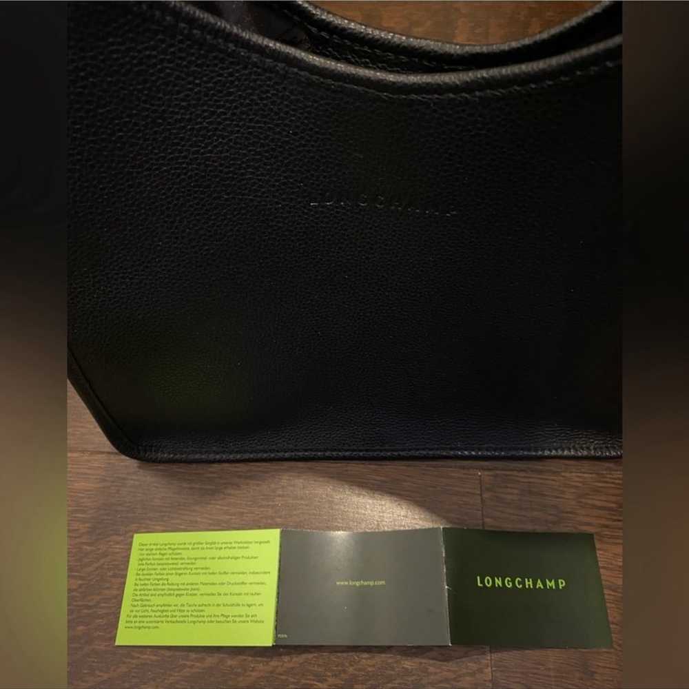 Longchamp Black Leather Shoulder Bag, Like New - image 10