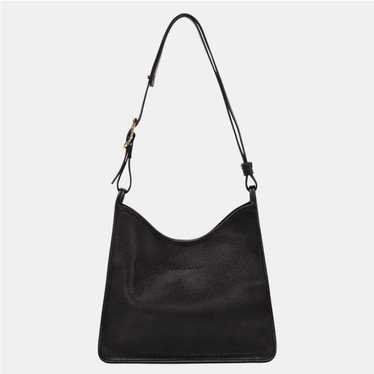 Longchamp Black Leather Shoulder Bag, Like New - image 1