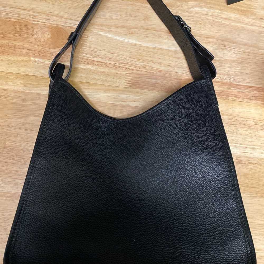 Longchamp Black Leather Shoulder Bag, Like New - image 3