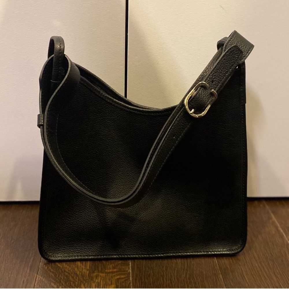 Longchamp Black Leather Shoulder Bag, Like New - image 7