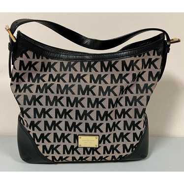 Michael Kors Black Leather Logo Print Designer Sat