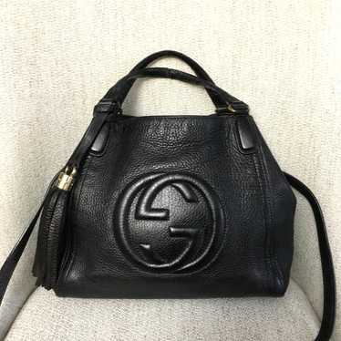 Authentic Gucci small Soho bag black leather