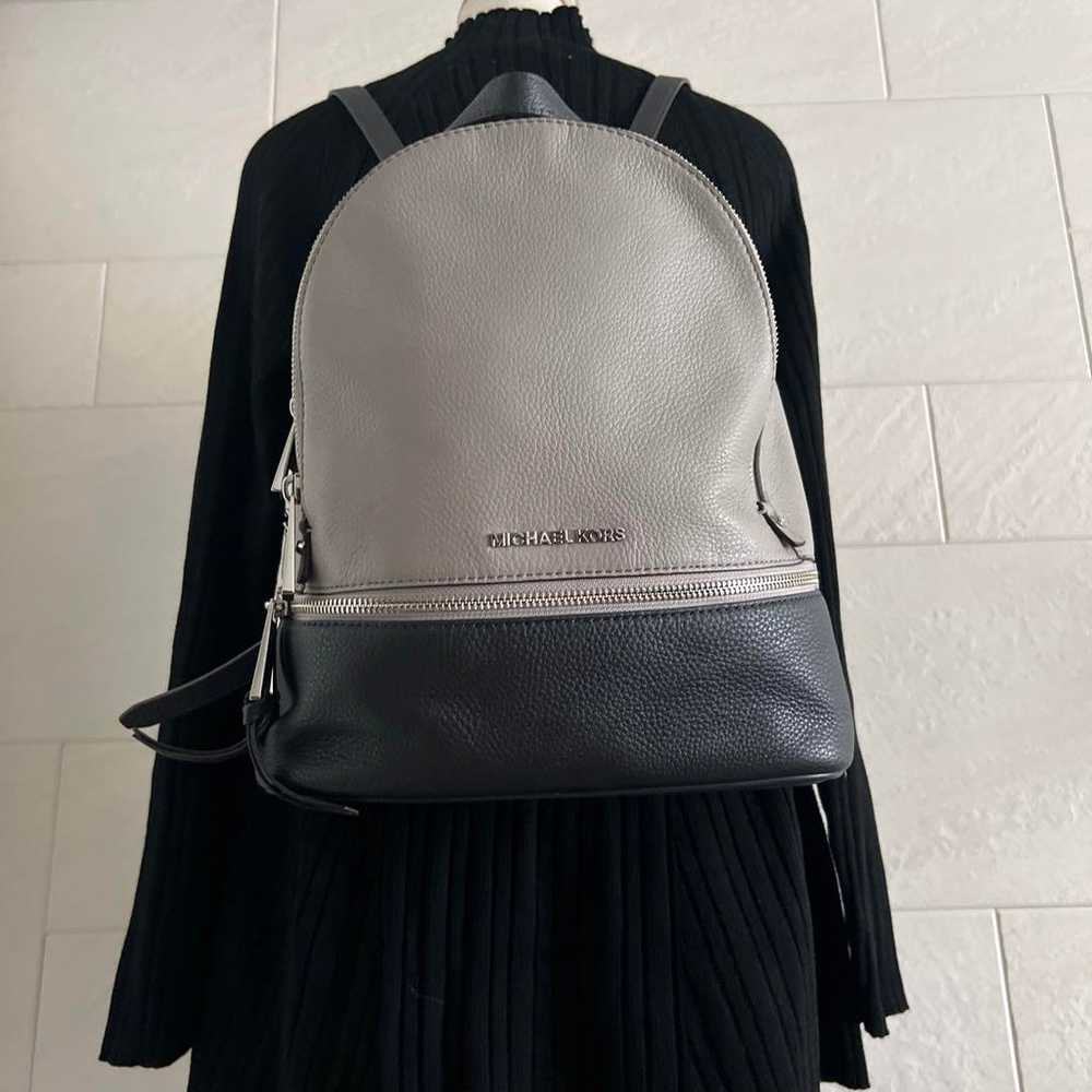 MICHAEL KORS Backpack Gray/Black Leather - image 6