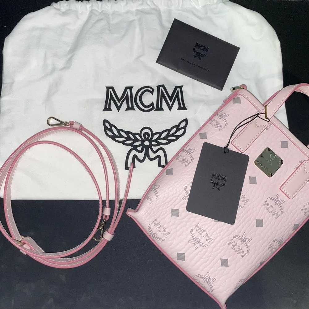 Pink Mcm Aren Crossbody Bag in Visetos - image 2