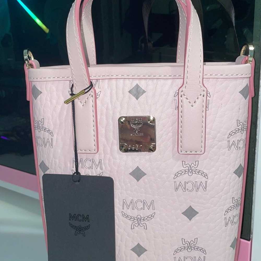 Pink Mcm Aren Crossbody Bag in Visetos - image 4