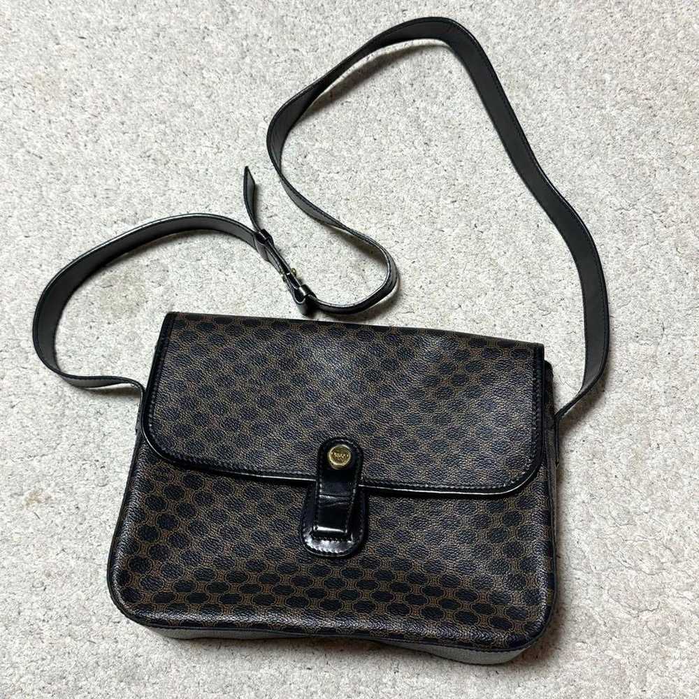 CELINE Vintage Macadam Shoulder Bag - Excellent C… - image 1