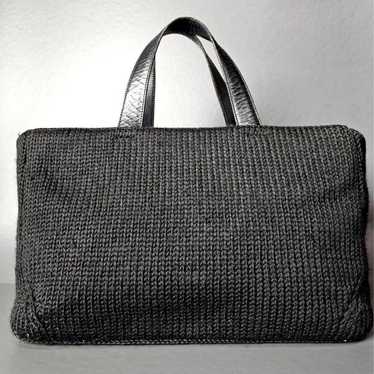 Prada canvas mesh tote bag