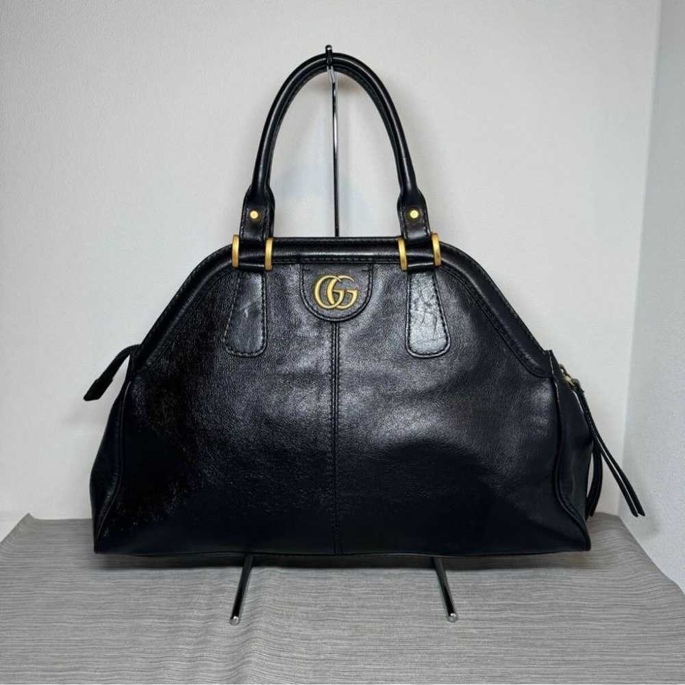 Gucci Libelle GG Marmont Handbag Leather Black Me… - image 1