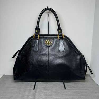 Gucci Libelle GG Marmont Handbag Leather Black Me… - image 1