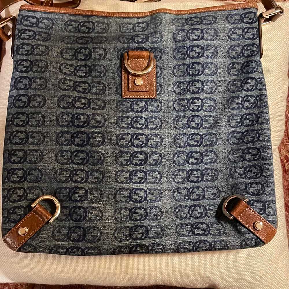 Gucci Blue Denim Shoulder Bag - image 2