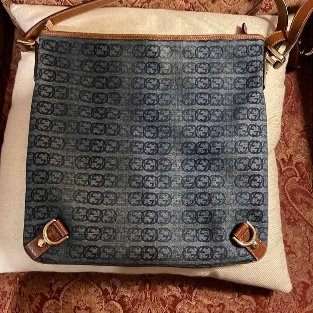 Gucci Blue Denim Shoulder Bag - image 3