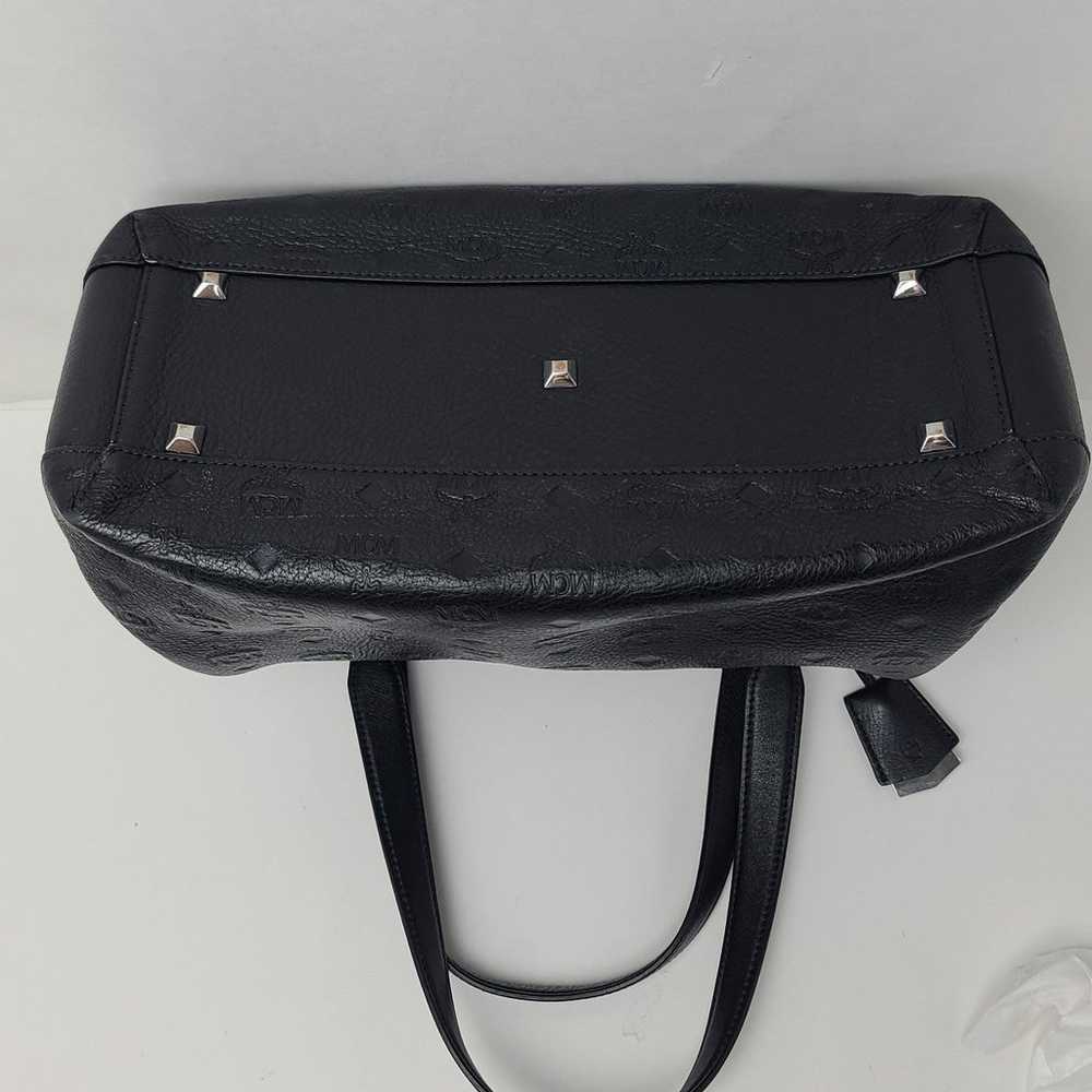 Authentic MCM Visetos Embossed Black Shoulder Hob… - image 11