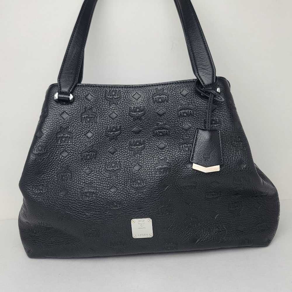 Authentic MCM Visetos Embossed Black Shoulder Hob… - image 1