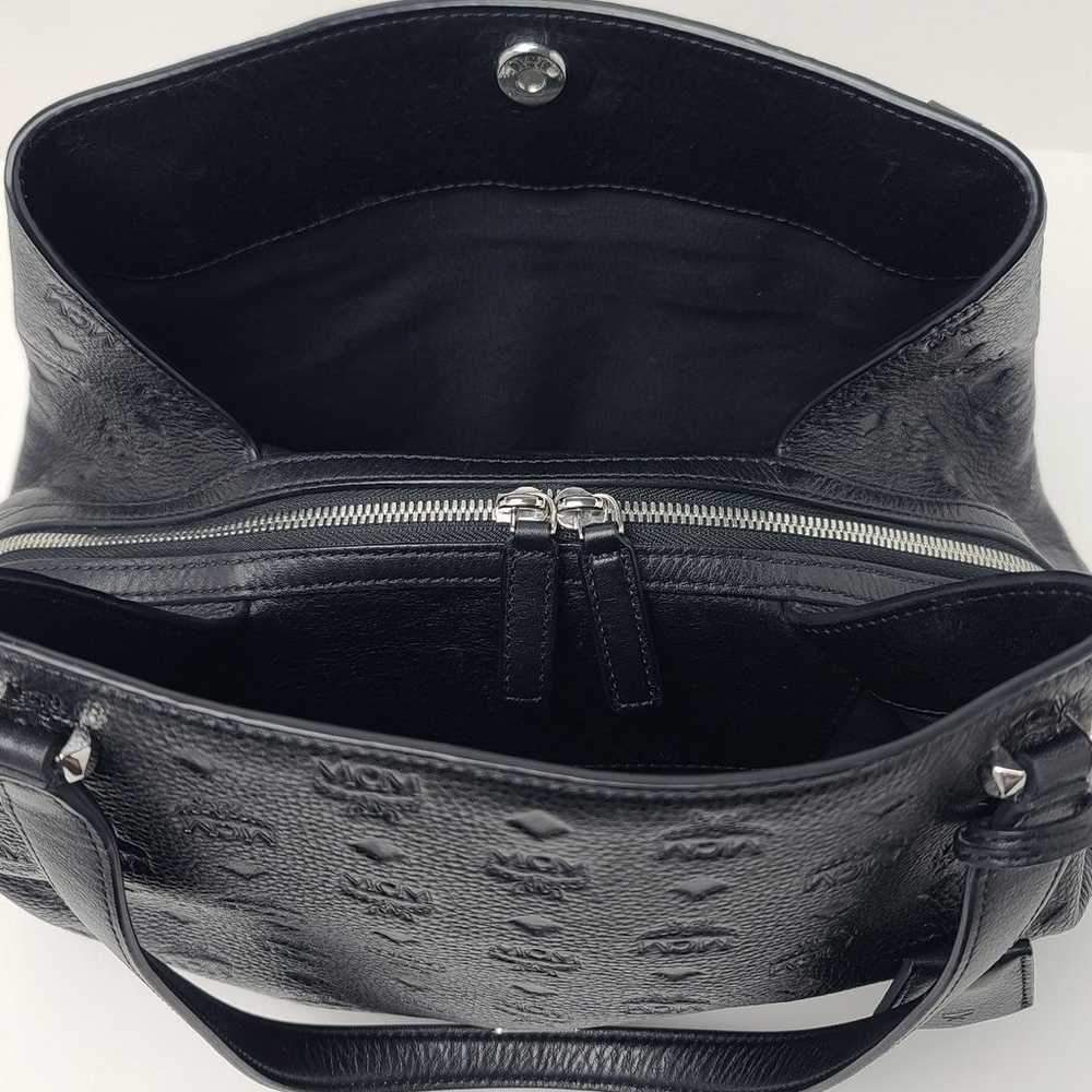 Authentic MCM Visetos Embossed Black Shoulder Hob… - image 5