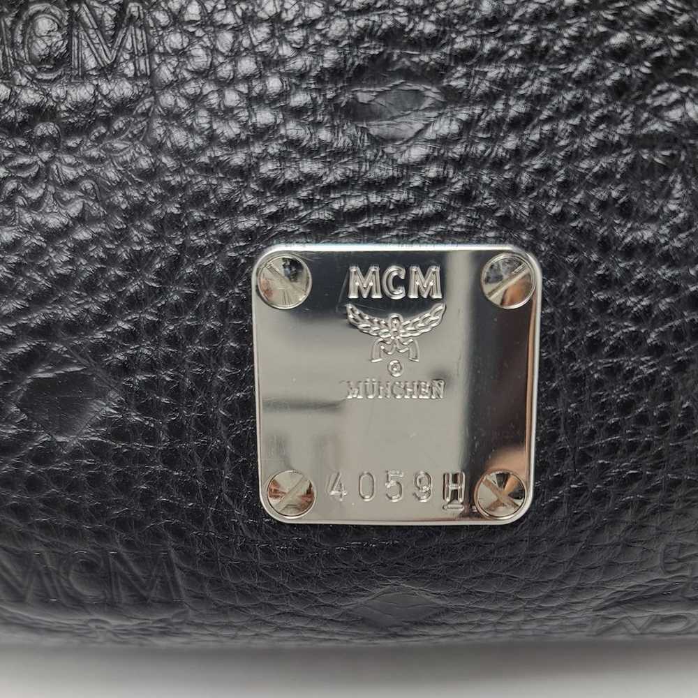 Authentic MCM Visetos Embossed Black Shoulder Hob… - image 7