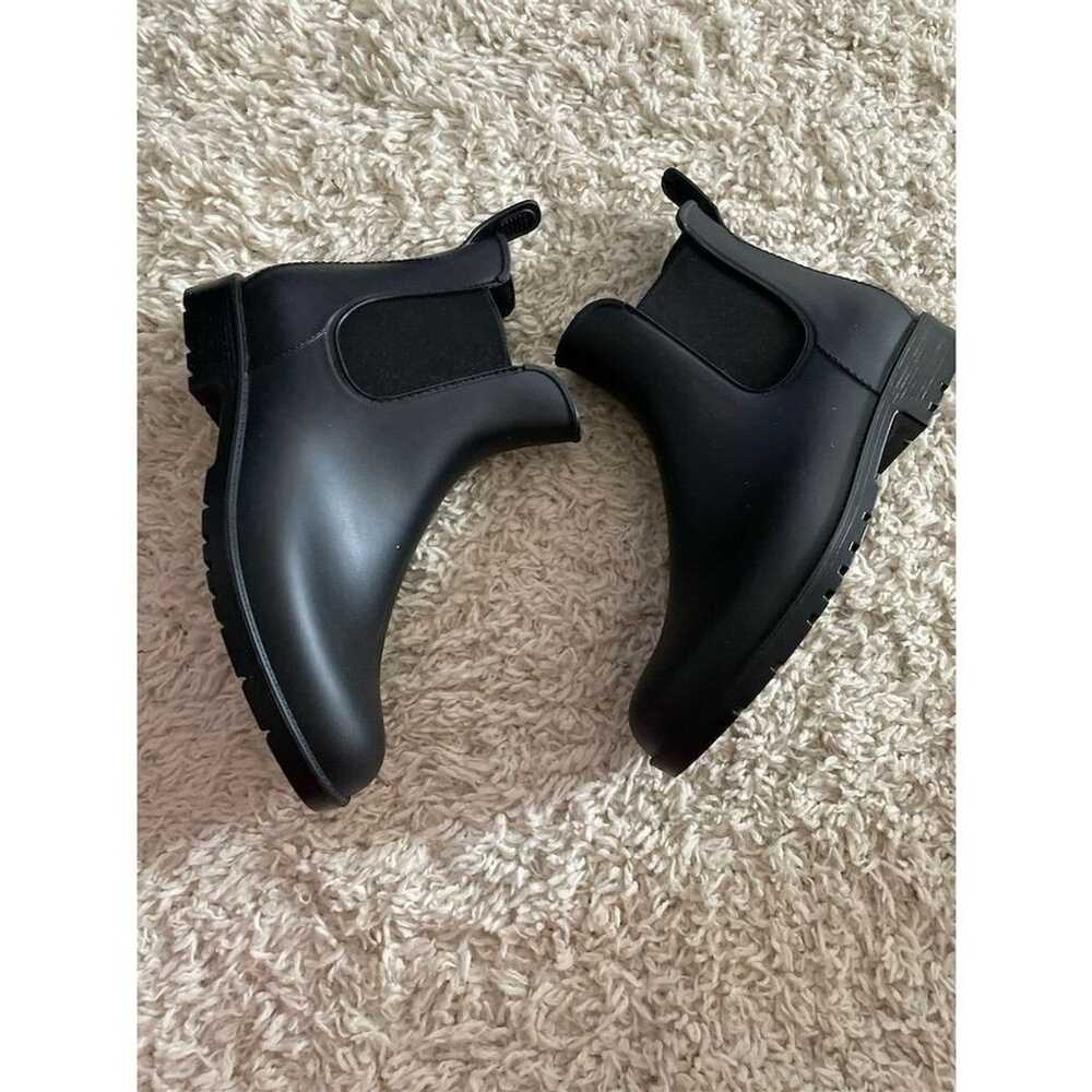 Women's Black Chelsea Ankle Rain Boots Waterproof - image 6