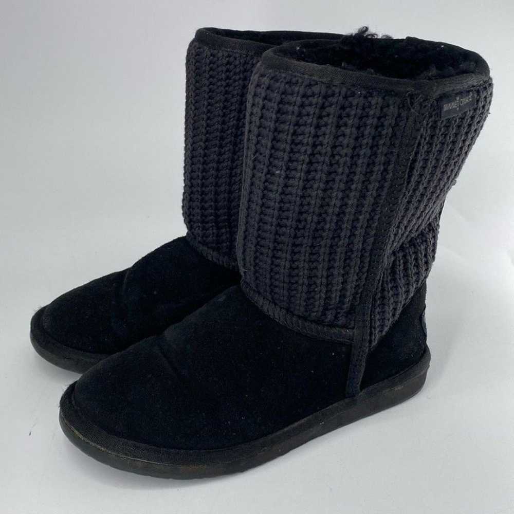 Minnetonka Boots 86520 Womens Size 8 Black Knitte… - image 1