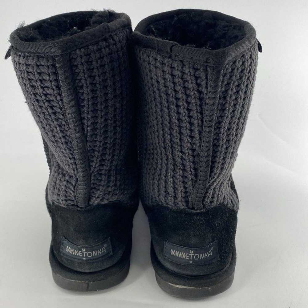 Minnetonka Boots 86520 Womens Size 8 Black Knitte… - image 5