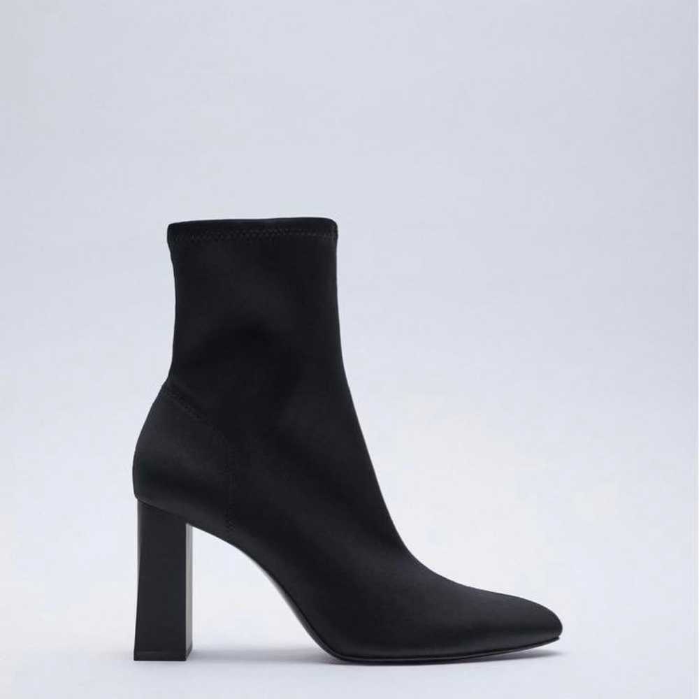 ZARA Boots Neoprene Heeled Ankle Boots - image 1