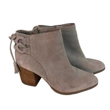 Vince Camuto Tassel Ankle Zip Up Booties Gray Stac