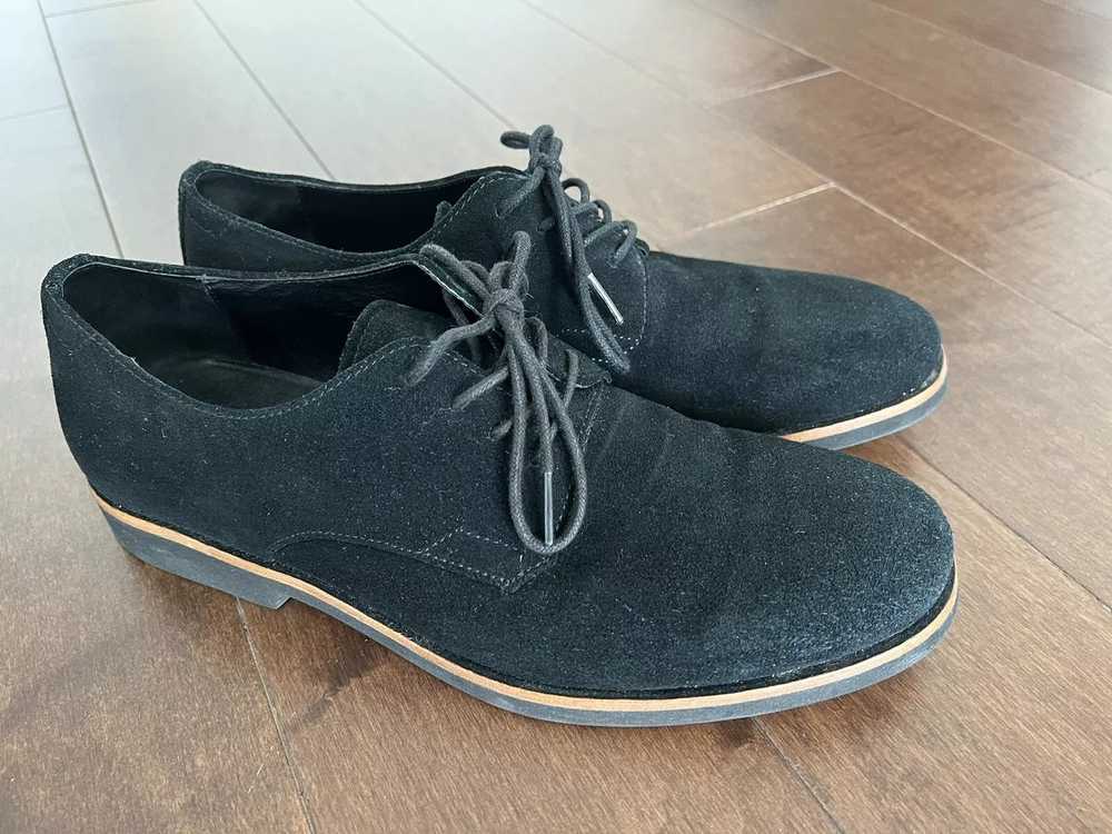 Calvin Klein Faustino Black Oily Suede Oxfords - image 1