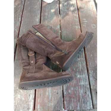 UGG Australia Brown Soft Leather & Sheepskin Boots