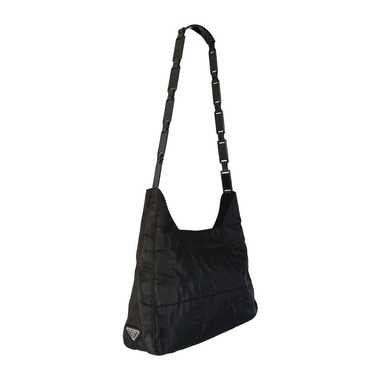 Prada vintage black nylon plexi and leather shoul… - image 1