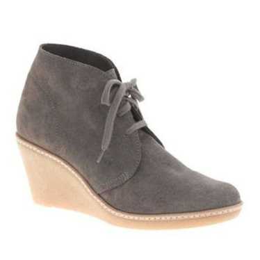 J.Crew Grey Suede Macalister Wedge Lace-up Boots - image 1