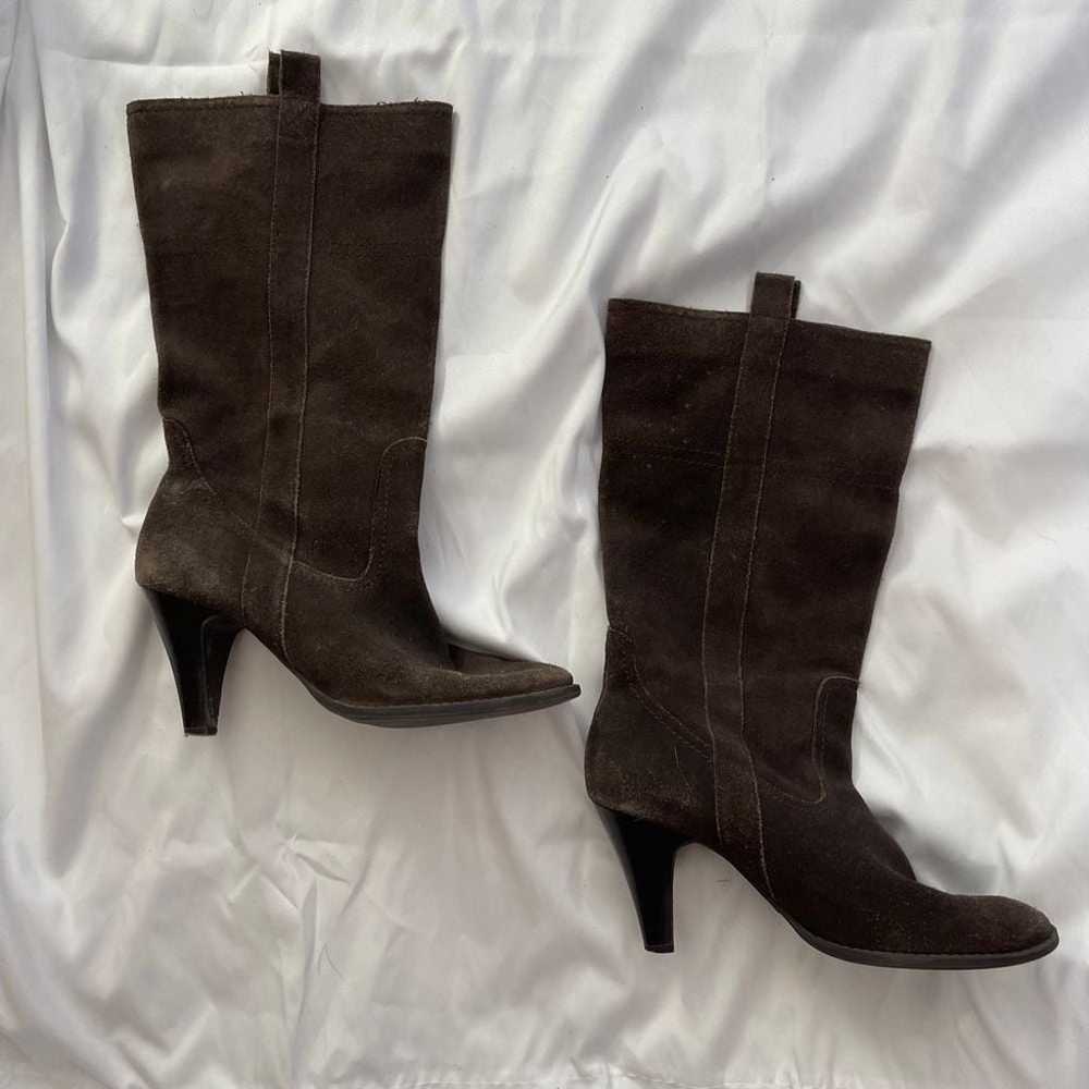 Vintage 90s Y2K Suede Slouchy Heeled Boots - image 3