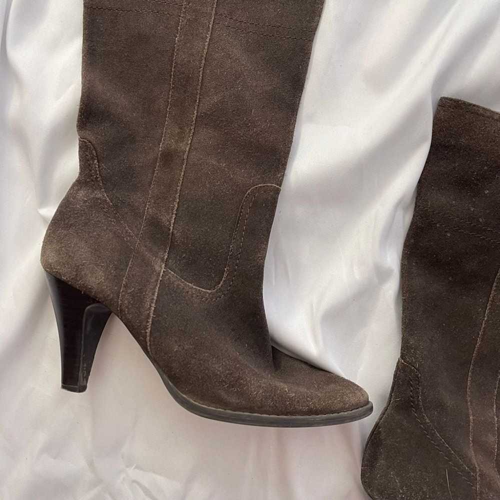 Vintage 90s Y2K Suede Slouchy Heeled Boots - image 4