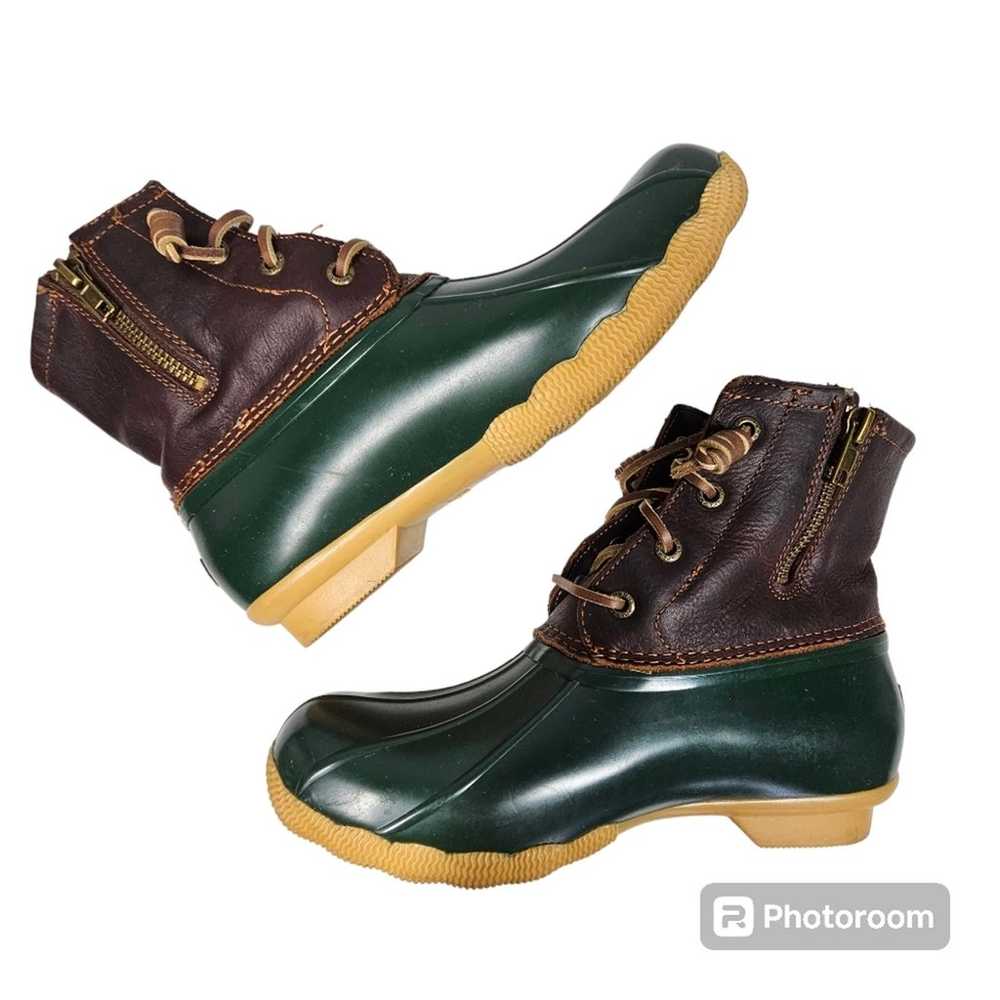 Sperry Saltwater Duck Boot Green and Brown, Women… - image 2