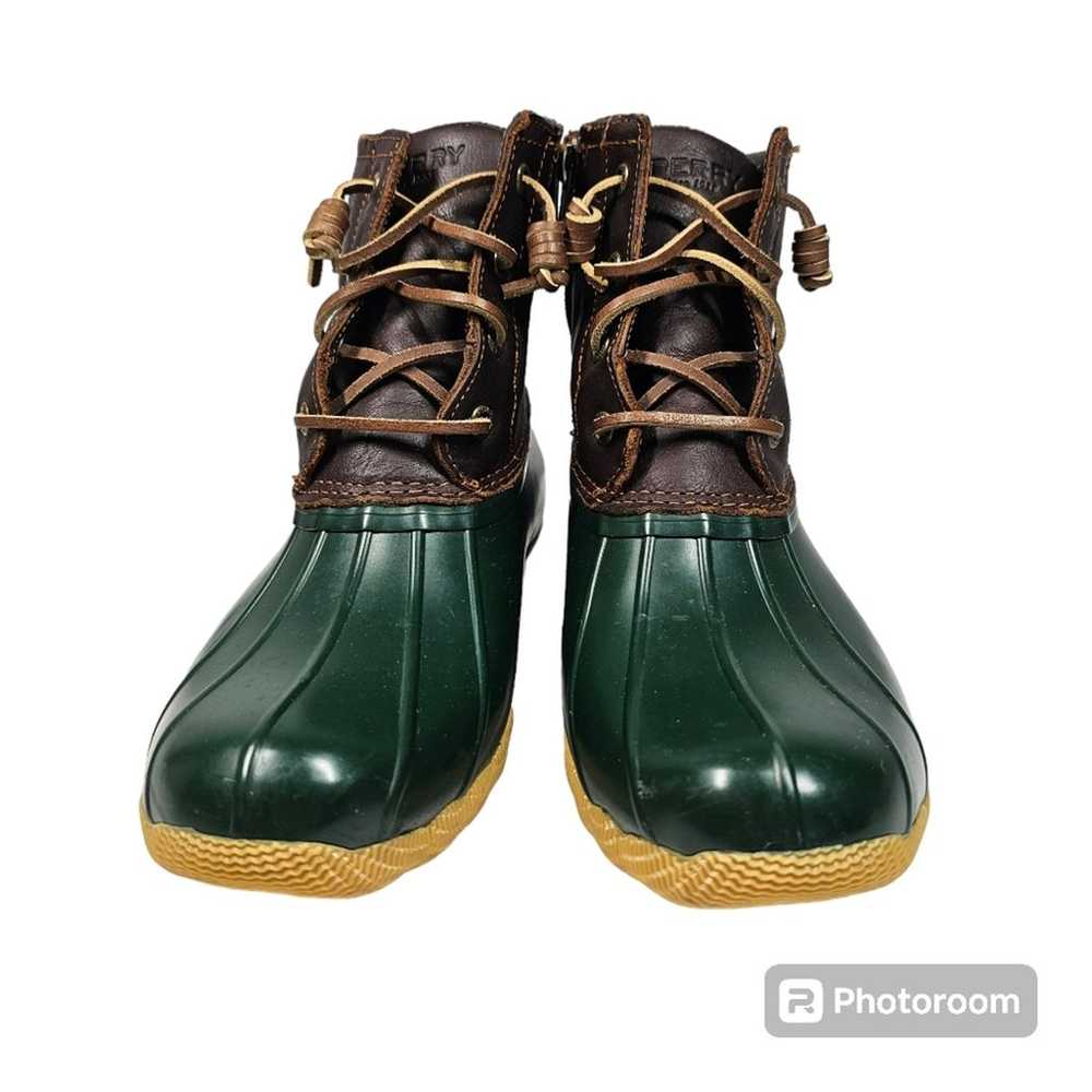 Sperry Saltwater Duck Boot Green and Brown, Women… - image 4