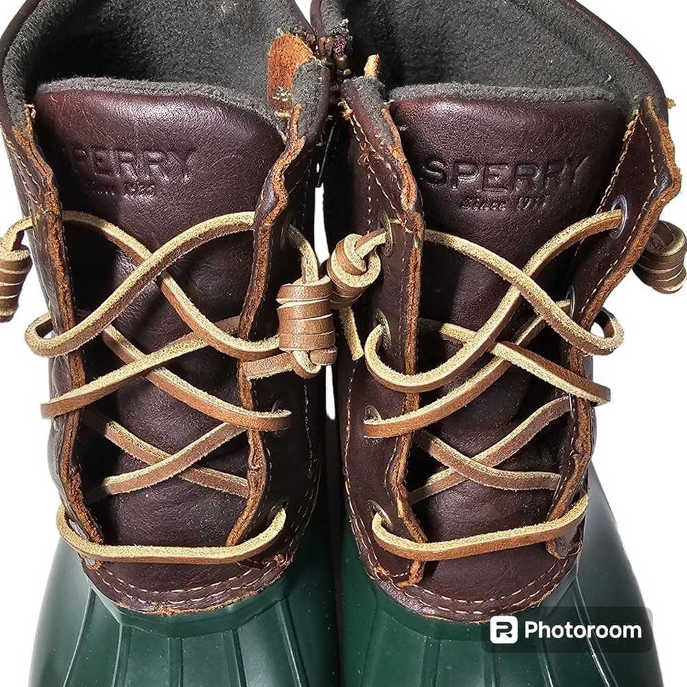 Sperry Saltwater Duck Boot Green and Brown, Women… - image 5