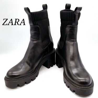 ZARA Black Side Gore Boots High Heels