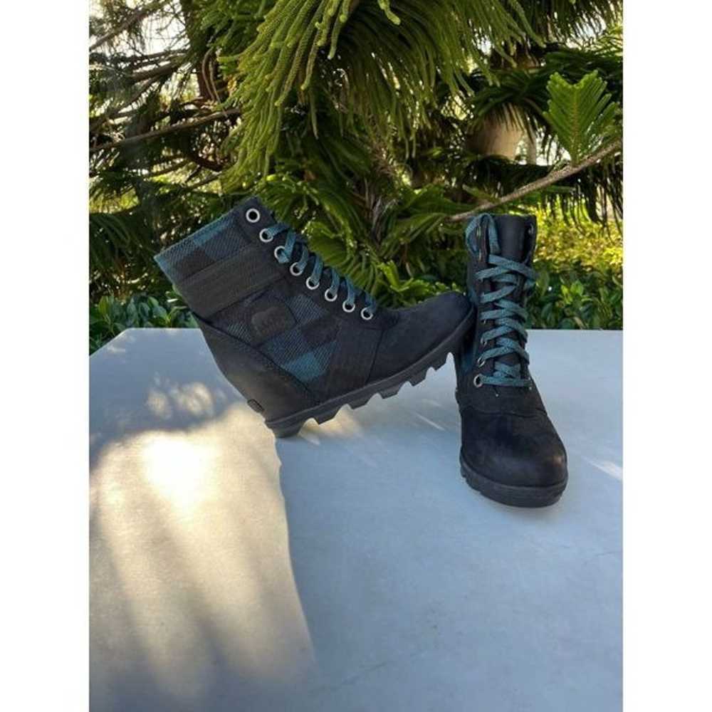 Sorel Plaid Lexie Wedge Boots Women Size: 8.5 - image 1