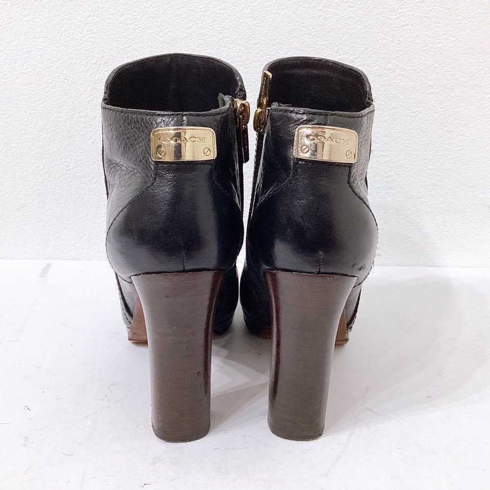 COACH Bootie Short Boots Side Zip Logo Plate Genu… - image 6