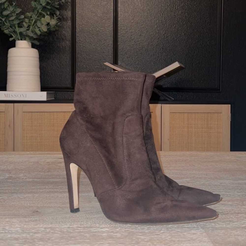 Good American Icon 110 Chocolate Brown Ankle Boots - image 2