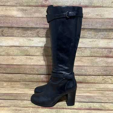 Born Black Leather Tall Heeled Boots - image 1